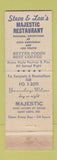Matchbook Cover - Steve & Lou's Majestic Restaurant St Louis MO