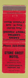 Matchbook Cover - Stone Crest Motel Piedmont MO WORN trout fishing