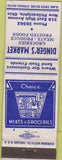 Matchbook Cover - Dinger's Market New Philadelphia OH