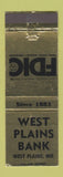 Matchbook Cover - West Plains Bank MO