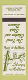 Matchbook Cover - Sleepy Hollow Restaurant owl Oklahoma City OK