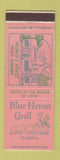 Matchbook Cover - Blue Heron Grill St Augustine FL