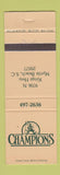 Matchbook Cover - Champions Myrtle Beach SC