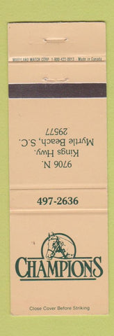 Matchbook Cover - Champions Myrtle Beach SC
