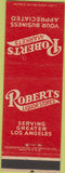 Matchbook Cover - Roberts Liquor Stores Los Angeles CA