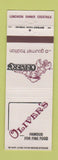 Matchbook Cover - Oliver's Restaurant Cleveland Akron Medina OH