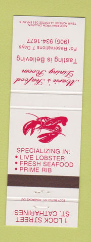 Matchbook Cover - Marie's Seafood lobster St Catharines ON