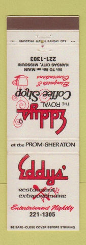 Matchbook Cover - Eddys' Restaurant Kansas City MO