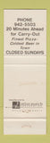 Matchbook Cover - Fat Tom's Pizza Paddle Kansas City MO WEAR