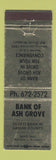 Matchbook Cover - Bank of Ash Grove MO WEAR