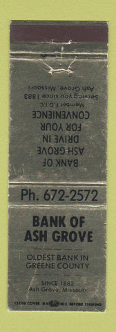 Matchbook Cover - Bank of Ash Grove MO WEAR