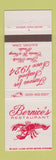 Matchbook Cover - Bernice's Restaurant lobster Guilford CT