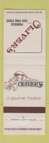 Matchbook Cover - Oliver's Restaurant Cleveland Akron OH