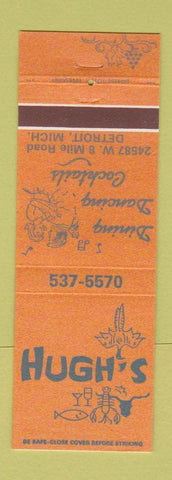Matchbook Cover - Hugh's Restaurant Detroit MI