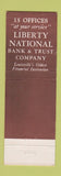Matchbook Cover - Audubon's Cardinal Liberty National Bank Louisville KY