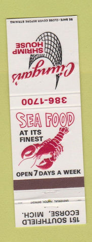 Matchbook Cover - Ciungan's Shrimp House lobster Ecorse MI