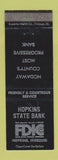 Matchbook Cover - Hopkins State Bank MO