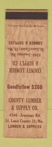Matchbook Cover - County Lumber and Supply St Louis MO
