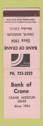 Matchbook Cover - Bank of Crane MO