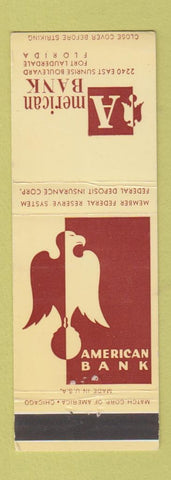 Matchbook Cover - American Bank Fort Lauderdale FL