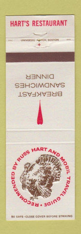 Matchbook Cover - Russ Hart Restaurant Turkey Farm Meredith NH