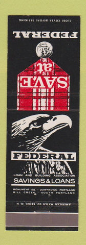 Matchbook Cover - Federal Savings and Loan South Portland ME eagle