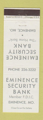 Matchbook Cover - Eminence Security Bank MO