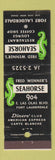 Matchbook Cover - Fred Wenner's Seahorse Fort Lauderdale FL
