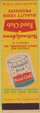 Matchbook Cover - Food Club Evaporated Milk Chicago IL
