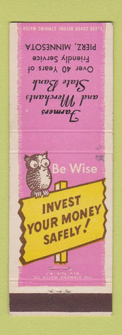 Matchbook Cover - Farmers and Merchants State Bank Pierz MN owl