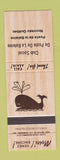 Matchbook Cover - Club Social De Poste De LA Baleine Nouveau QC whale