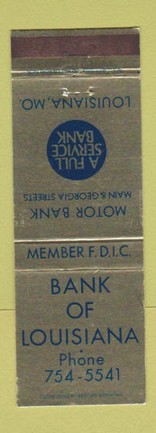 Matchbook Cover - Bank of Louisiana MO WEAR