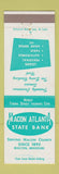 Matchbook Cover - Macon Atlanta State Bank Macon MO