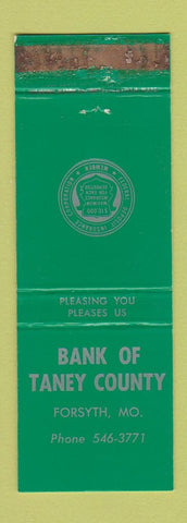 Matchbook Cover - Bank of Taney County Forsyth MO WORN
