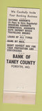 Matchbook Cover - Bank of Taney County Forsyth MO WORN