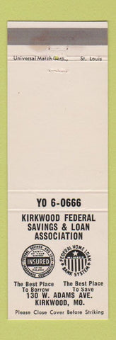 Matchbook Cover - Kirkwood Federal Savings and Loan Kirkwood MO