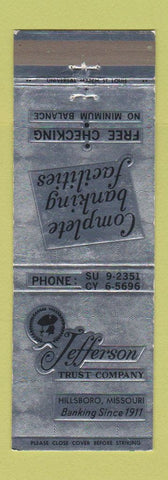 Matchbook Cover - Jefferson Trust Company Hillsboro MO