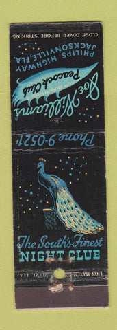 Matchbook Cover - Joe Williams Peacock Club Jacksonville FL