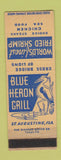 Matchbook Cover - Blue Heron Grill St Augustine FL WEAR