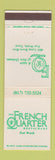 Matchbook Cover - French Quarter Restaurant Fort Worth TX