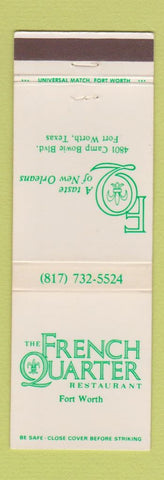 Matchbook Cover - French Quarter Restaurant Fort Worth TX