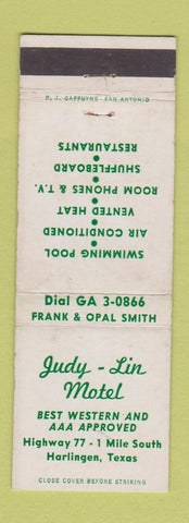 Matchbook Cover - Judy Lin Motel Harlingen TX WEAR