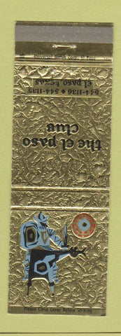Matchbook Cover - The El Paso Club El Paso TX