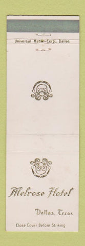 Matchbook Cover - Melrose Hotel Dallas TX