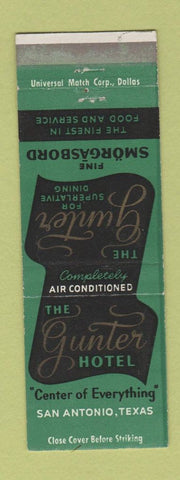 Matchbook Cover - Gunter Hotel San Antonio TX WEAR
