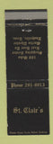Matchbook Cover - St Clair's Nashville TN restaurant