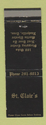 Matchbook Cover - St Clair's Nashville TN restaurant