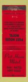 Matchbook Cover - Post House Motel Hurricane Mills TN WEAR
