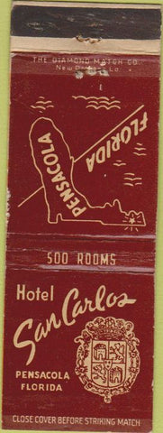 Matchbook Cover - San Carlos Hotel Pensacola FL