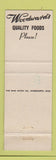 Matchbook Cover - Woodward's Grocery TEAL